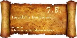 Tarján Bertalan névjegykártya